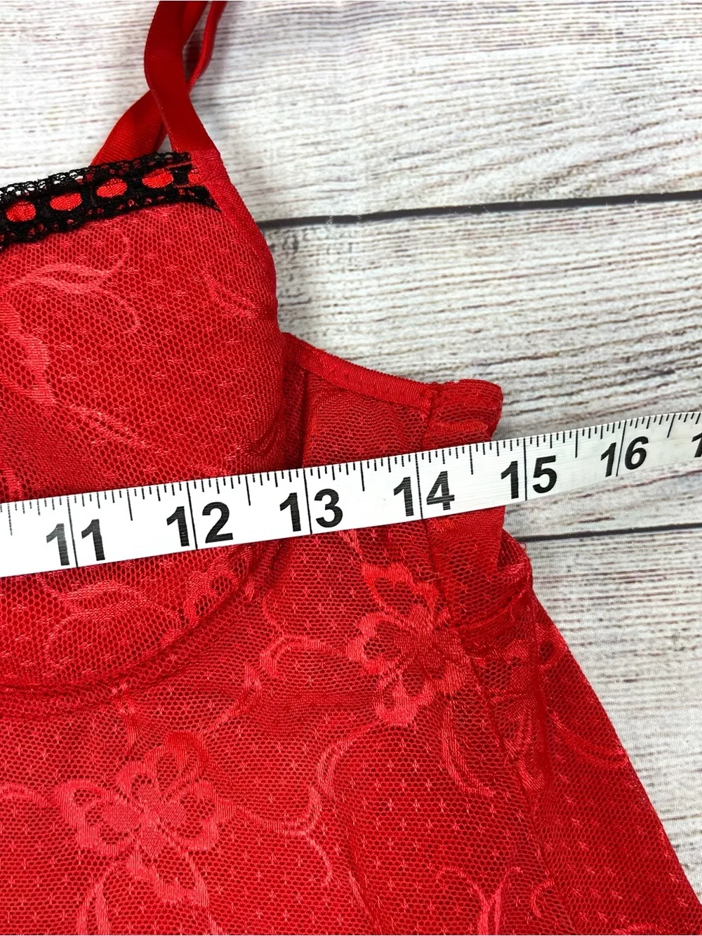 Rampage Intimates Red Black Floral Lace Babydoll Lingerie Dress Size S Y2K Fairy